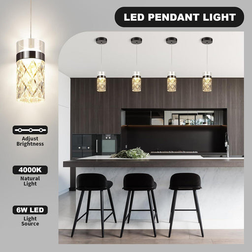 OKELI Pendant Light Modern LED Acrylic Black Small Hanging Island Light - okeli lights