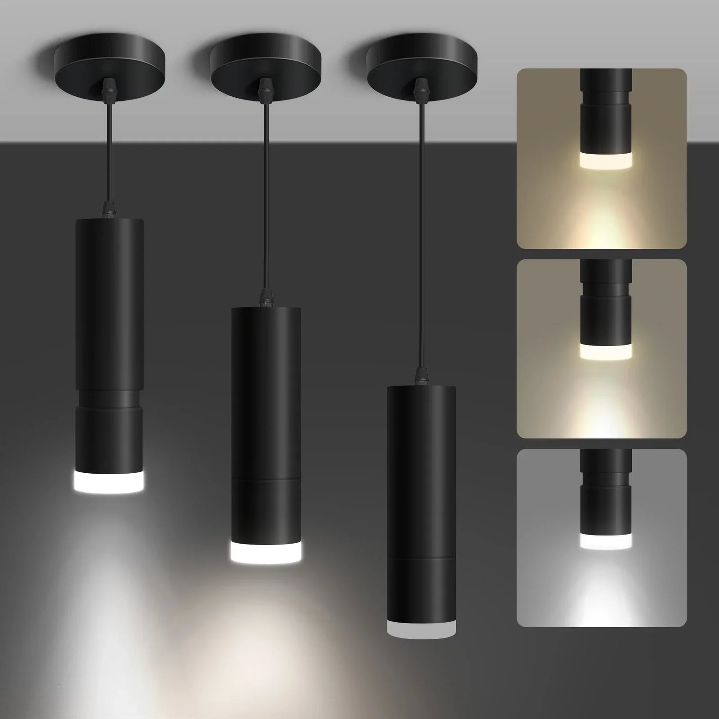 OKELI Pendant Lights 3-Color Unique LED for Kitchen Island Bar 3-Pack - okeli lights