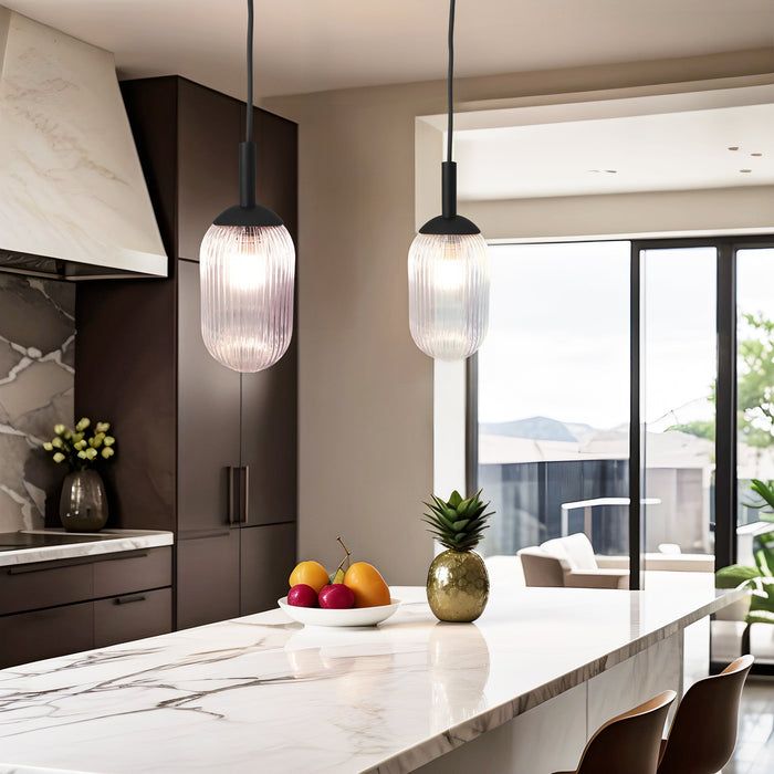 Mid-Century Modern Classic Pendant Lamp Gold and Clear Glass - okeli lights