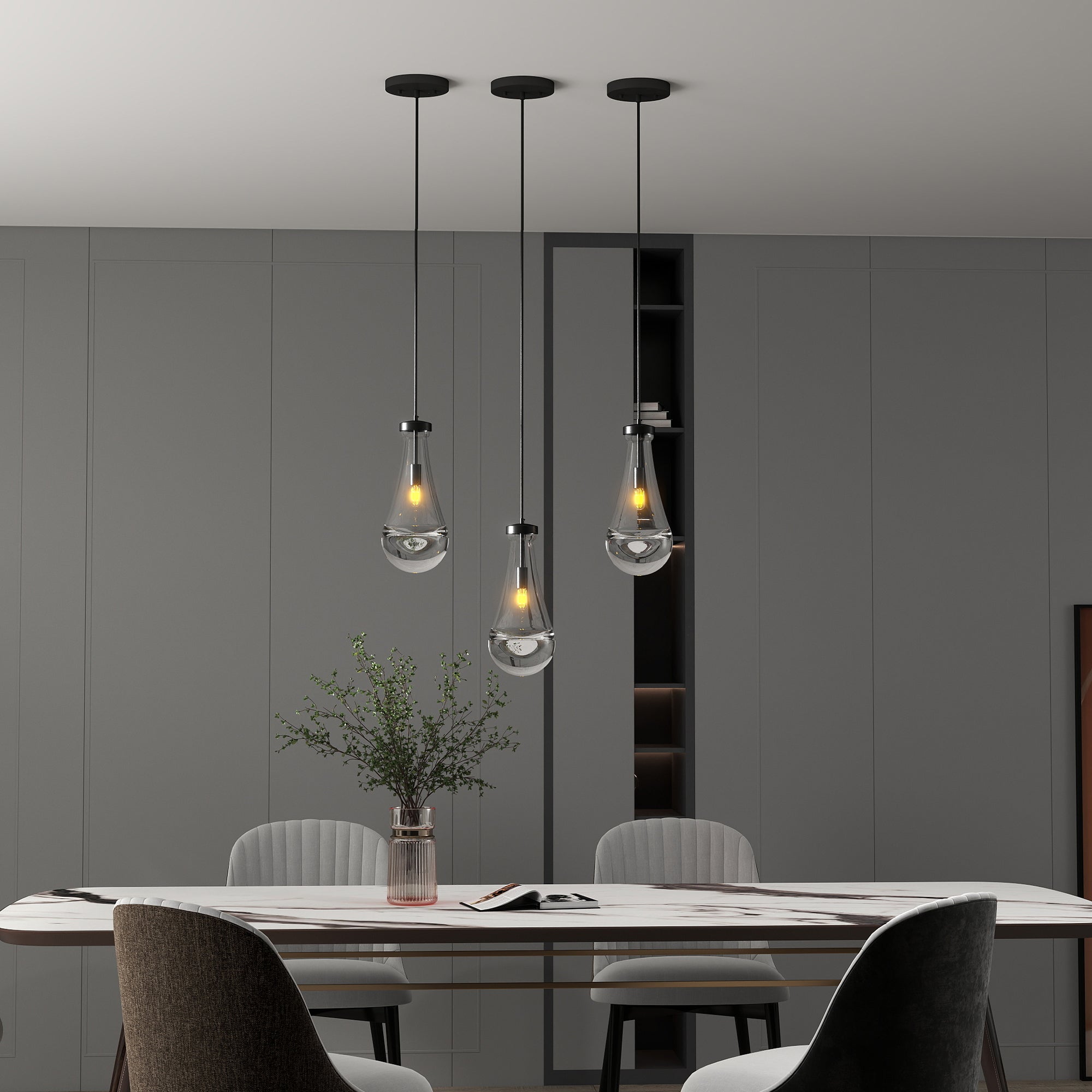 Raindrop Pendant Lights, Modern Pendant Lights for Kitchen Island, Dining Room Light Fixture