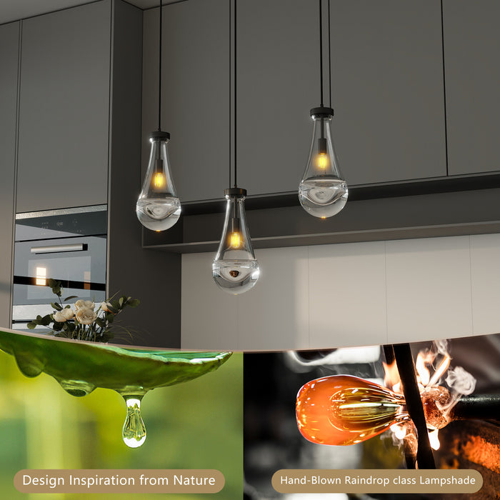 Raindrop Pendant Lights, Modern Pendant Lights for Kitchen Island, Dining Room Light Fixture