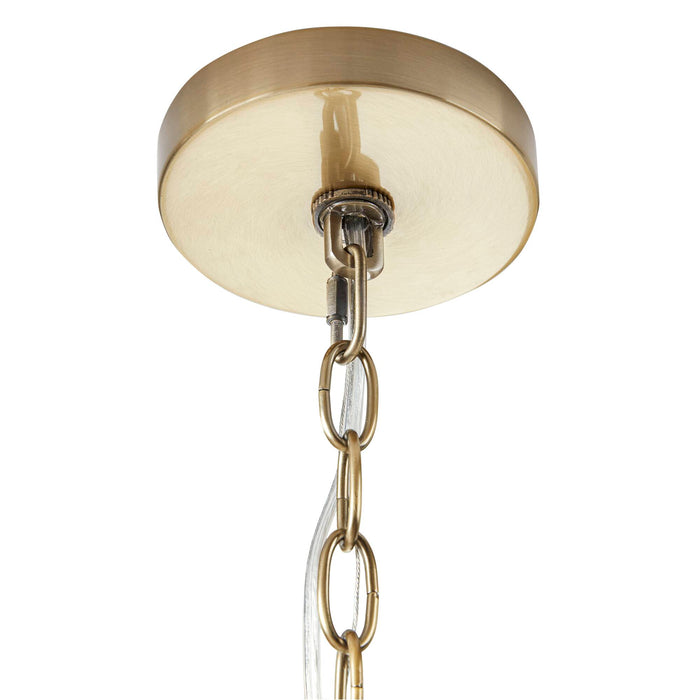 9-light Chandelier Round Tiered with Textured Glass Shades