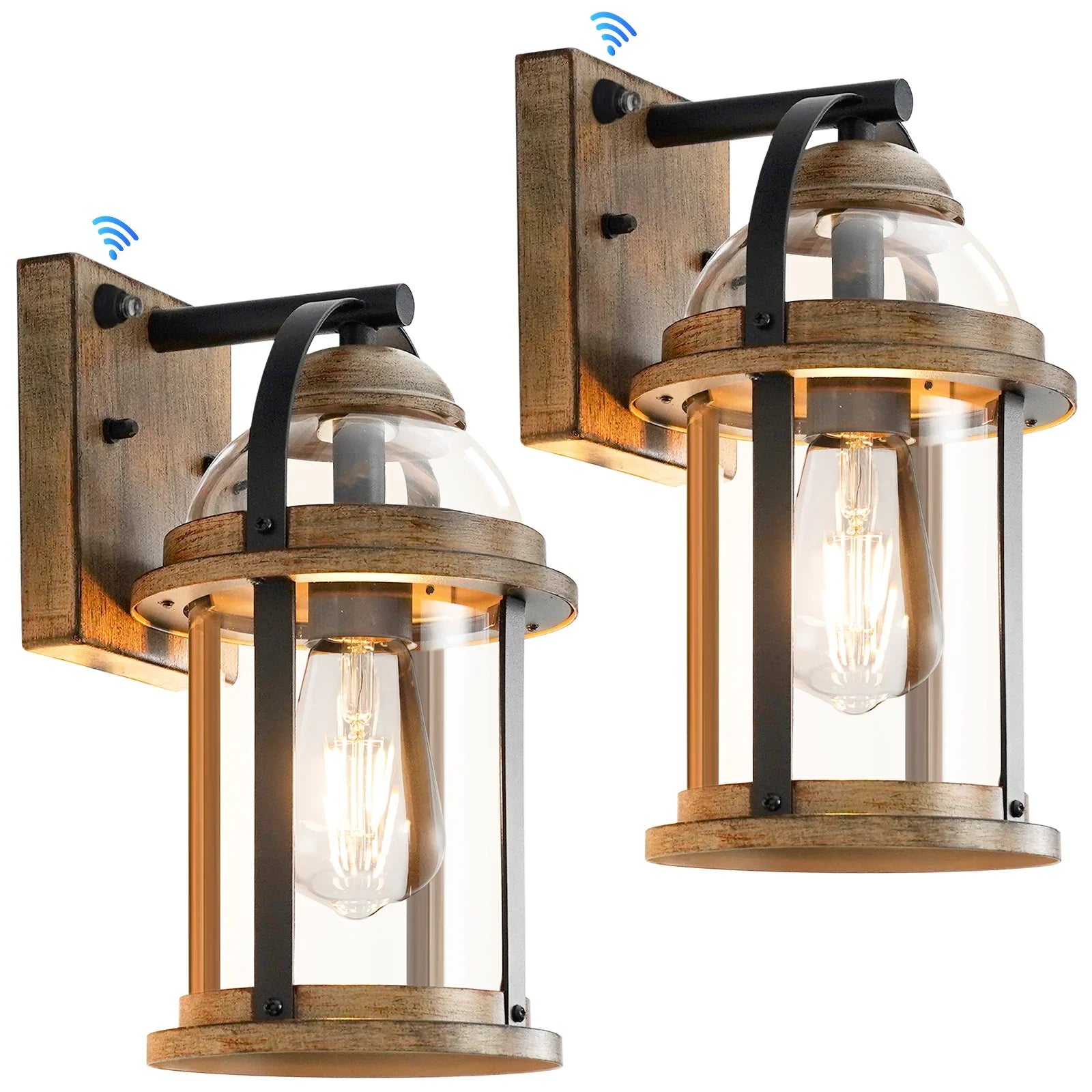 Rustic Farmhouse Wall Lanterns Dusk to Dawn Outdoor Wall Lights Waterproof Lighting Fixtures - okeli lights