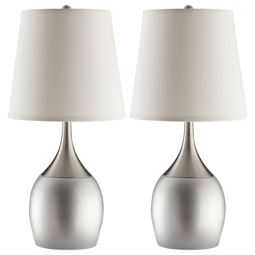 Droplet Silver Empire Shade Urn Table Lamp 2Pack - okeli lights
