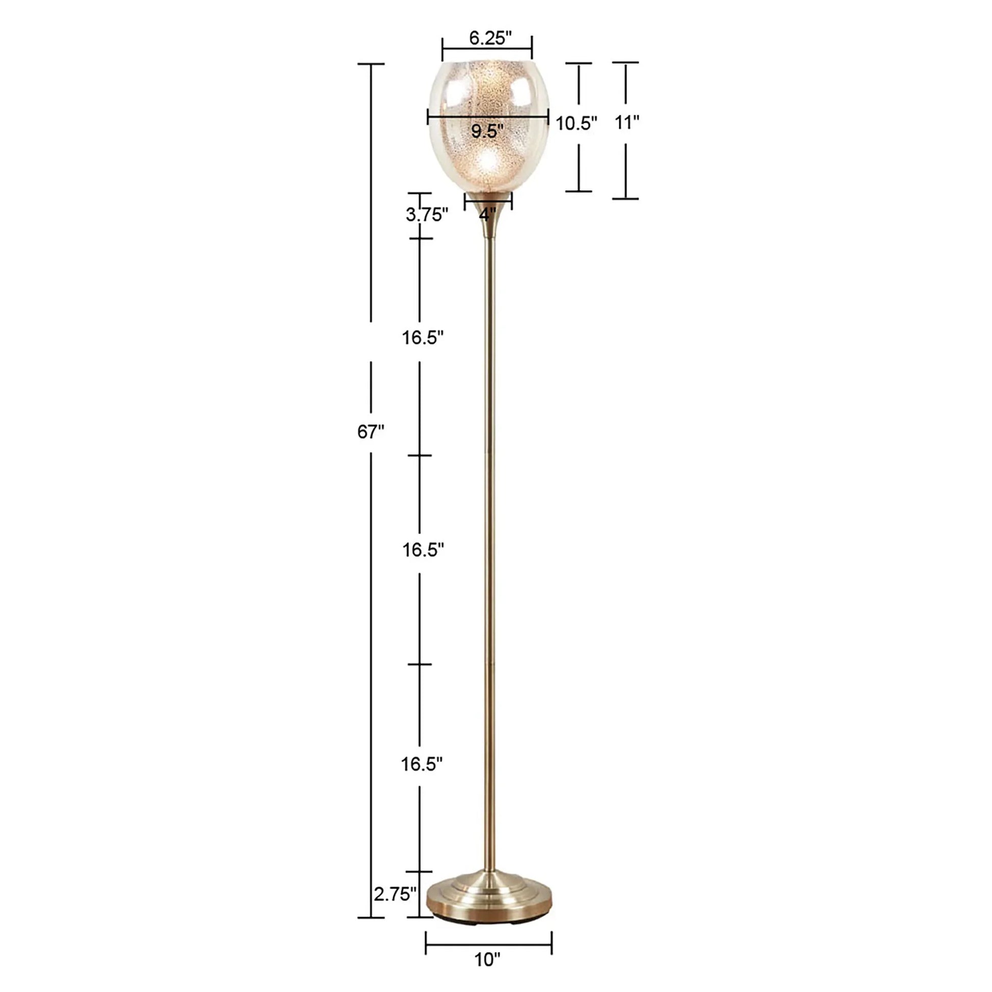 Simple Elegant Uplight Floor Lamp with Mercury Glass Shade - okeli lights