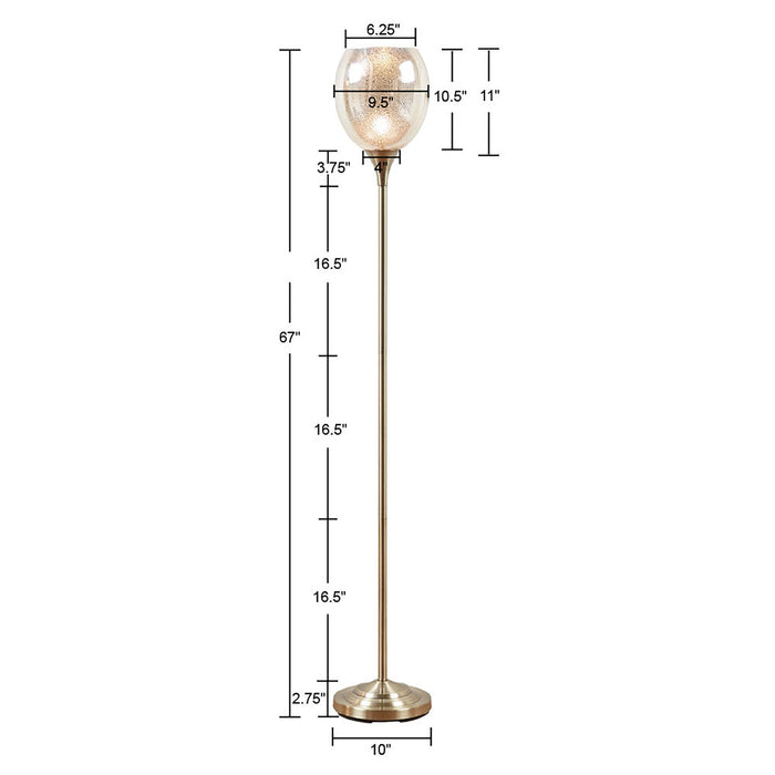 Simple Elegant Uplight Floor Lamp with Mercury Glass Shade