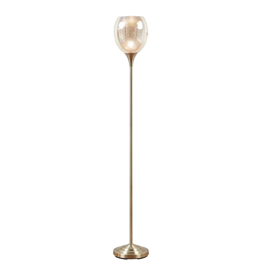 Simple Elegant Uplight Floor Lamp with Mercury Glass Shade - okeli lights