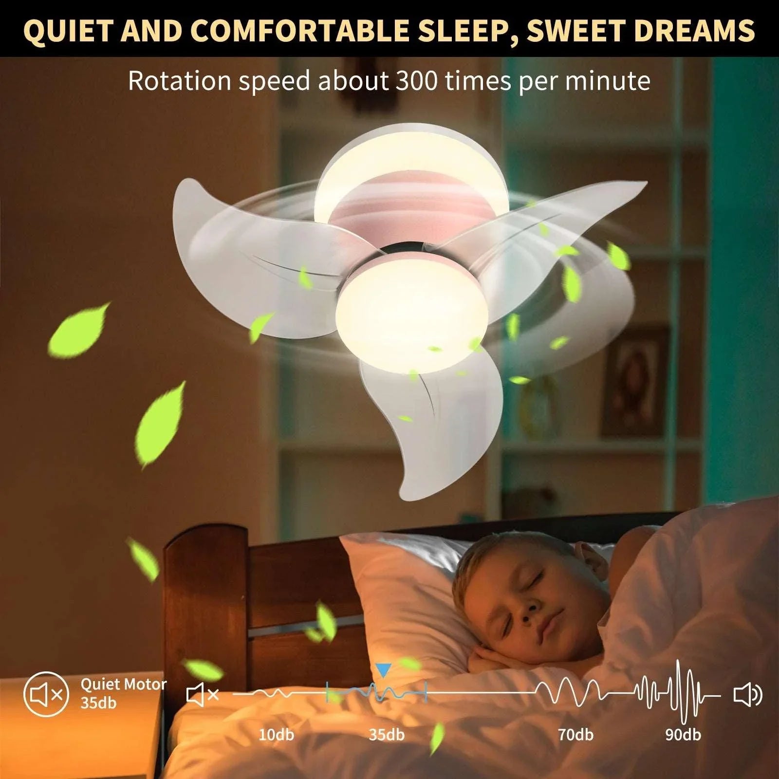 OKELI Modern Small Ceiling Fan with Light APP Control Ceiling Fan Pink - okeli lights