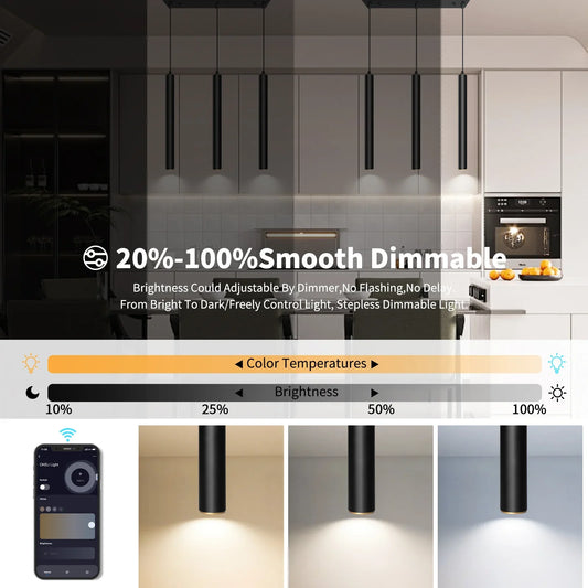 Smart Dimmable LED Modern Square Pendant Light with TUYA App & Voice Control 3-Light - okeli lights