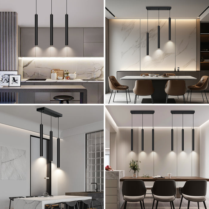 Smart Dimmable LED Modern Square Pendant Light with TUYA App & Voice Control 3-Light - okeli lights