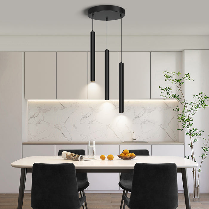 Smart Dimmable LED Round 3-Light Pendant Light with TUYA App & Voice Control - okeli lights