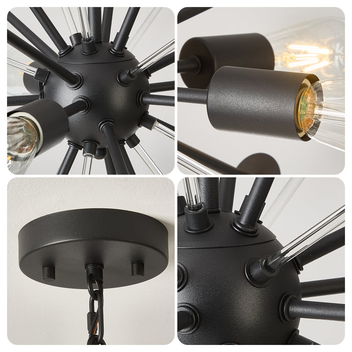 Modern Chandelier Ceiling Light Fixture 5-Light Mid Century Classic Contemporary Sputnik Chandelier
