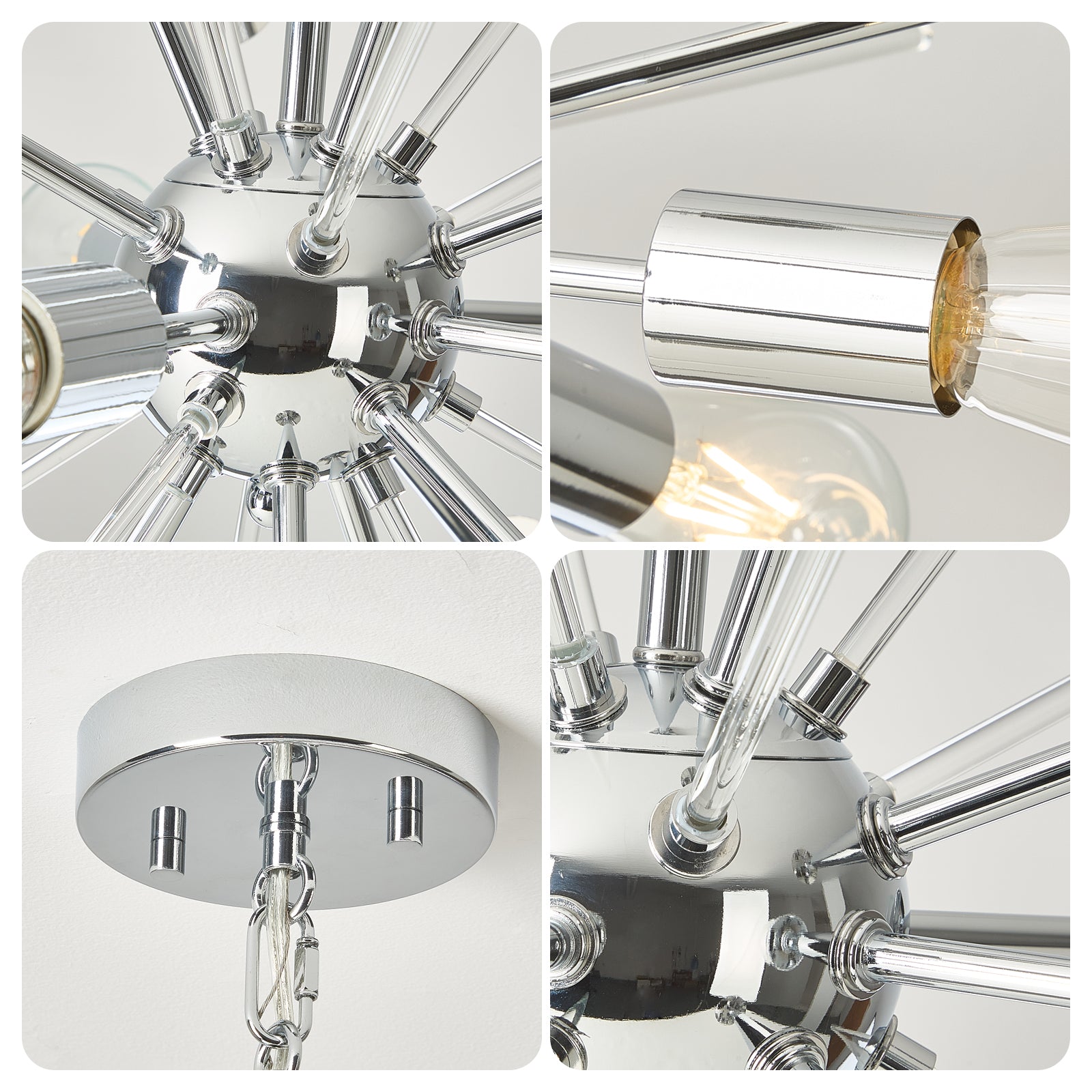 Modern Chandelier Ceiling Light Fixture 5-Light Mid Century Classic Contemporary Sputnik Chandelier