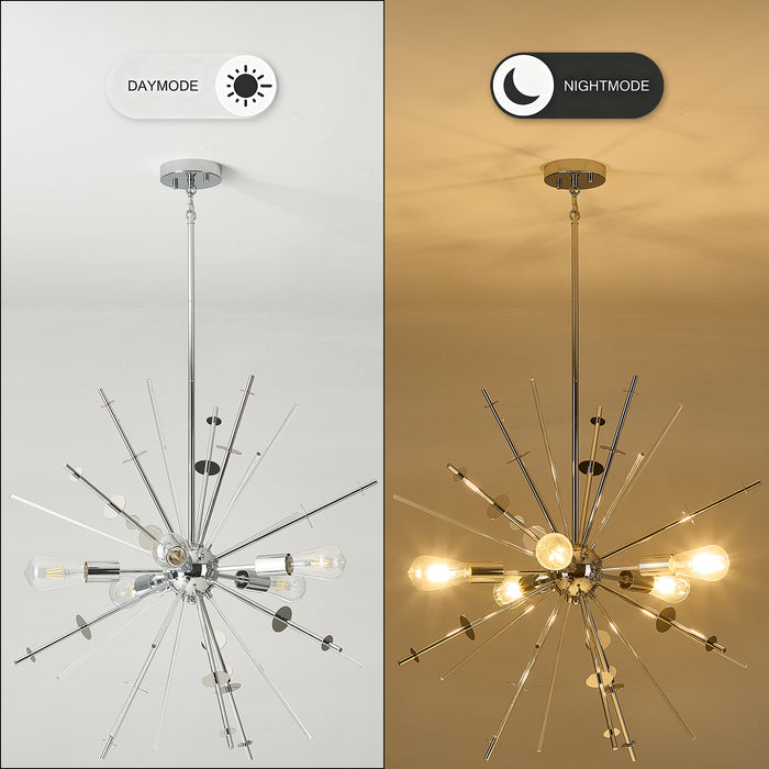 Modern Chandelier Ceiling Light Fixture 5-Light Mid Century Classic Contemporary Sputnik Chandelier
