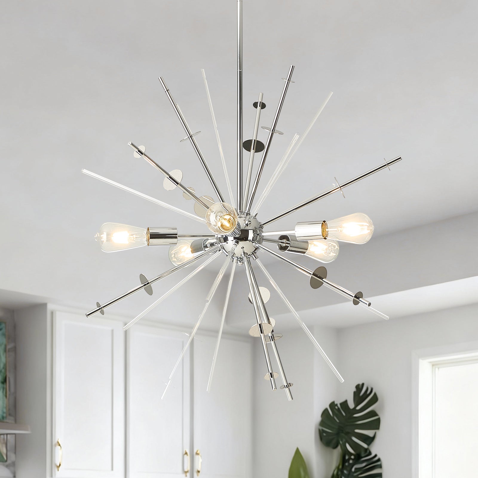 Modern Chandelier Ceiling Light Fixture 5-Light Mid Century Classic Contemporary Sputnik Chandelier