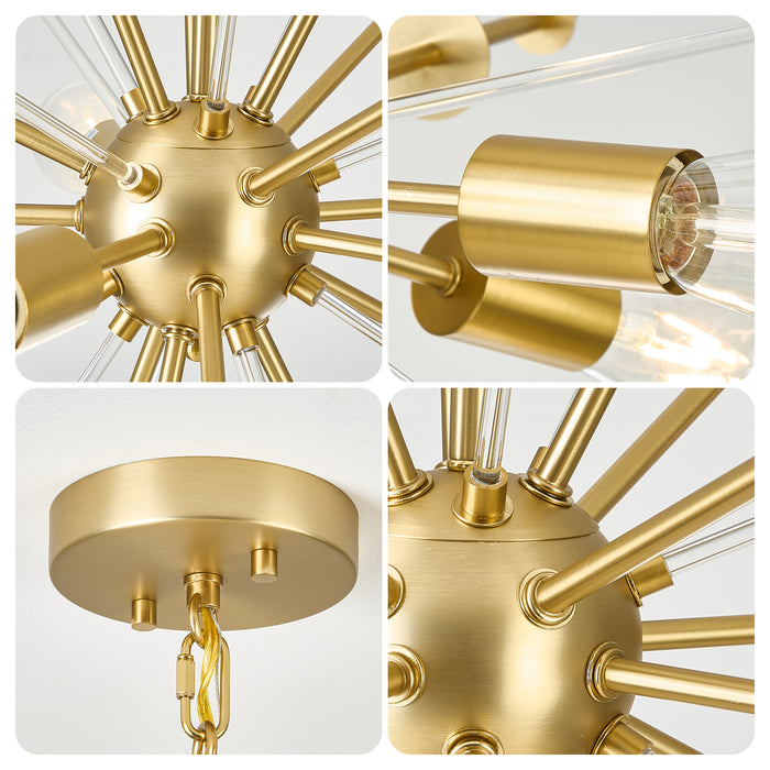 Modern Chandelier Ceiling Light Fixture 5-Light Mid Century Classic Contemporary Sputnik Chandelier