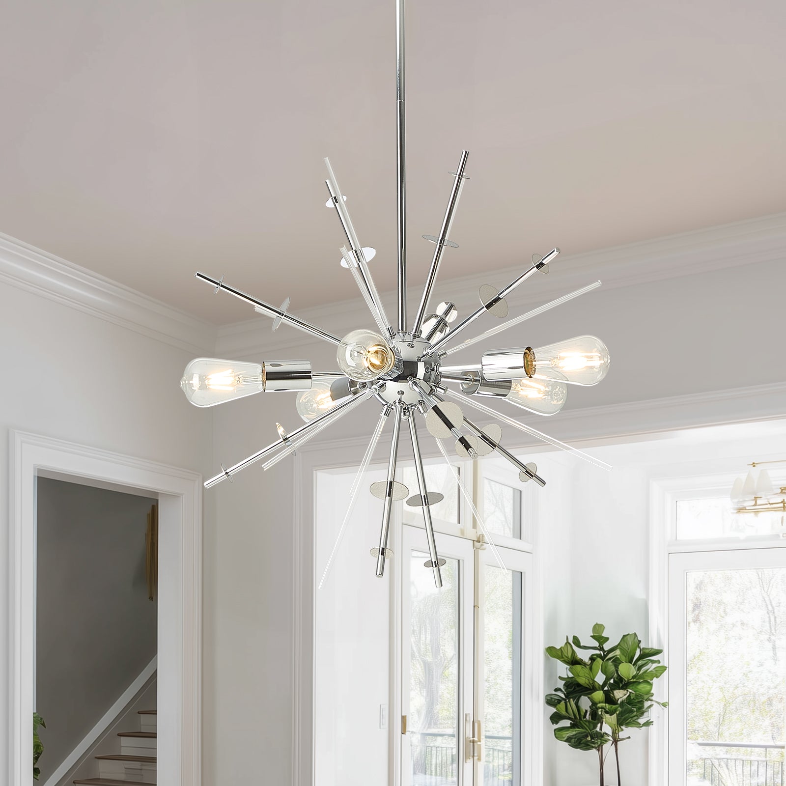 Modern Chandelier Ceiling Light Fixture 5-Light Mid Century Classic Contemporary Sputnik Chandelier