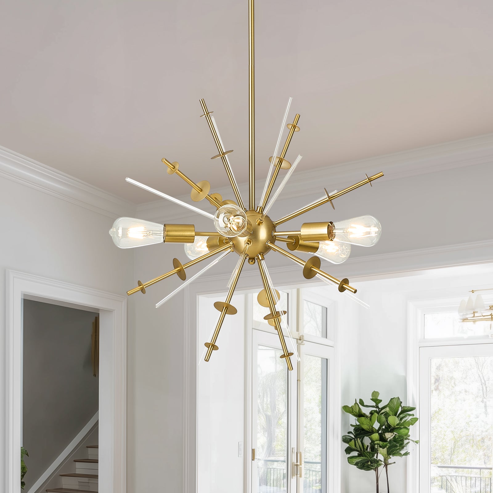 Modern Chandelier Ceiling Light Fixture 5-Light Mid Century Classic Contemporary Sputnik Chandelier
