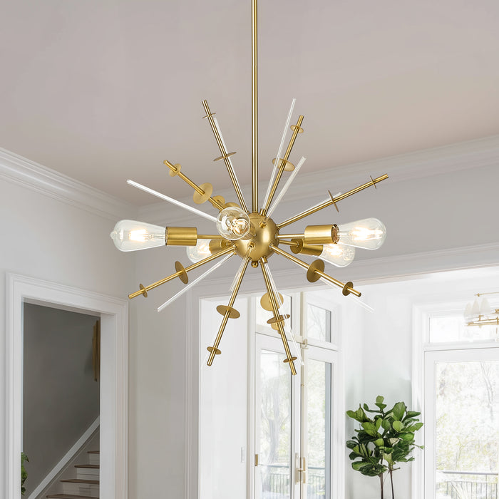 Modern Chandelier Ceiling Light Fixture 5-Light Mid Century Classic Contemporary Sputnik Chandelier
