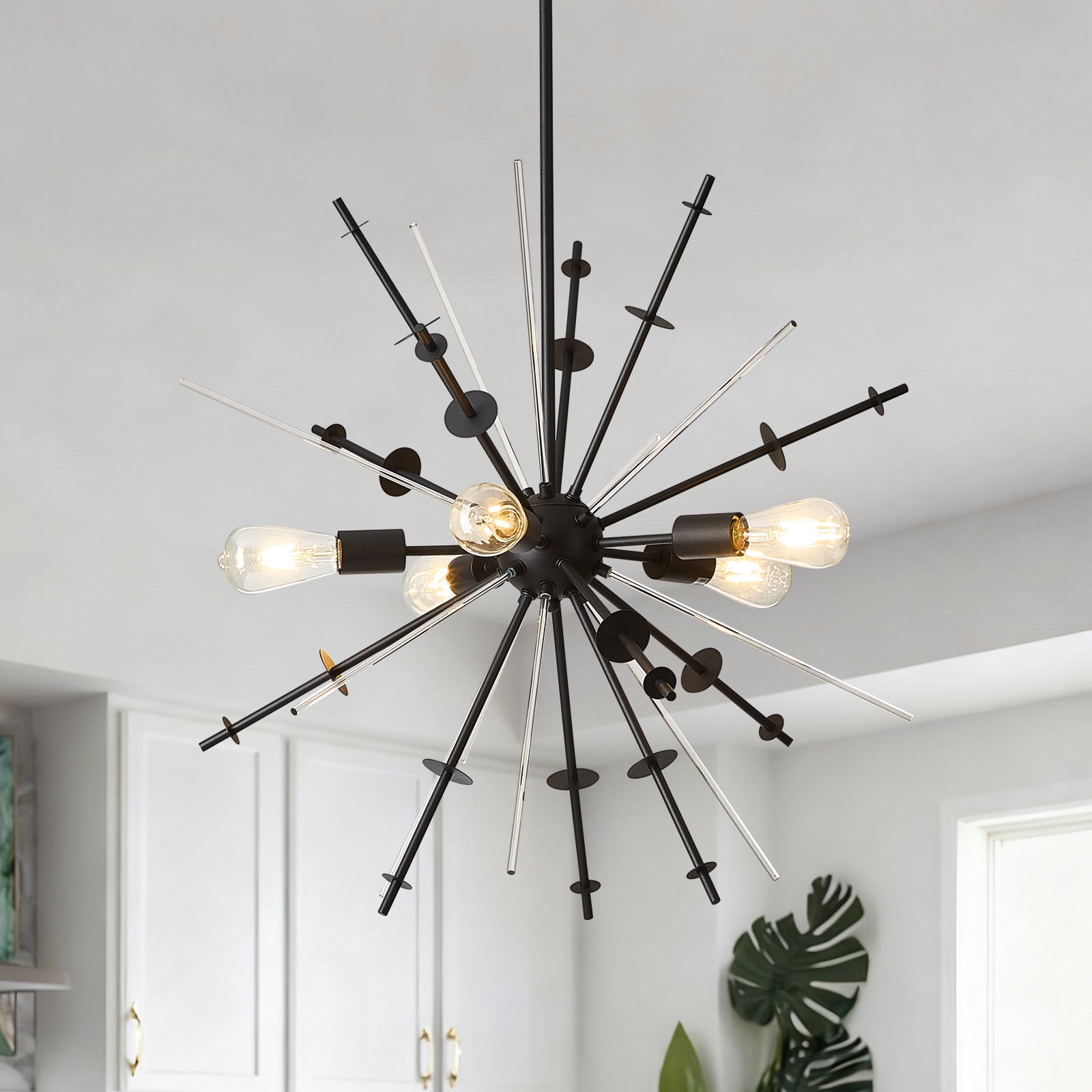 Modern Chandelier Ceiling Light Fixture 5-Light Mid Century Classic Contemporary Sputnik Chandelier