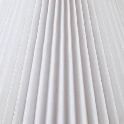 Textured Ceramic Table Lamp with Fluted Fabric Shade White - okeli lights