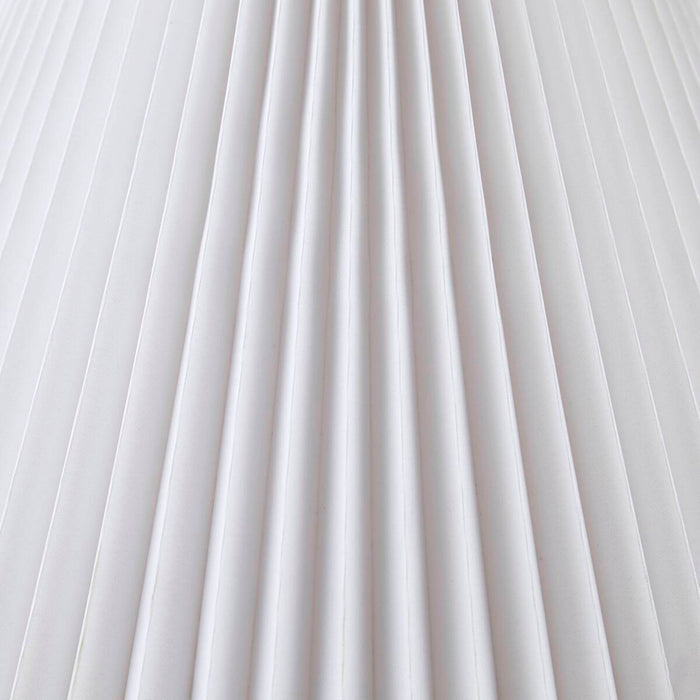 Textured Ceramic Table Lamp with Fluted Fabric Shade White