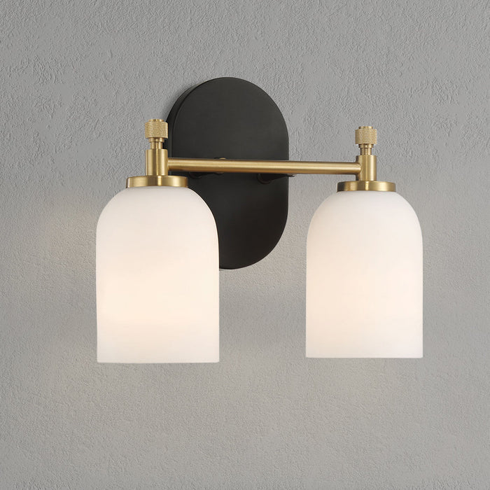 Traditional Style 2-3-Lights Vanity Over Bathroom Mirror Wall Sconce with White Frosted Glass