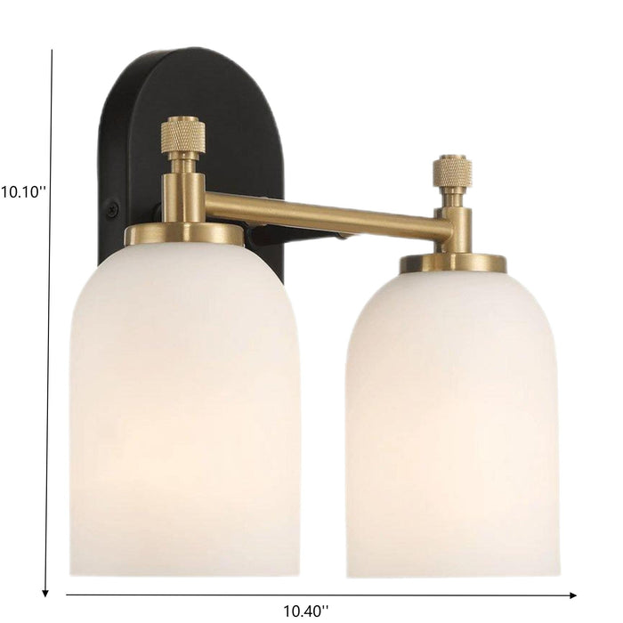 Traditional Style 2-3-Lights Vanity Over Bathroom Mirror Wall Sconce with White Frosted Glass