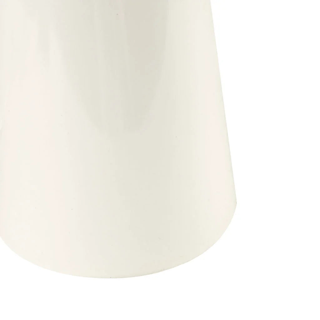 Triangular Ceramic and Wood Table Lamp Cream Brown - okeli lights