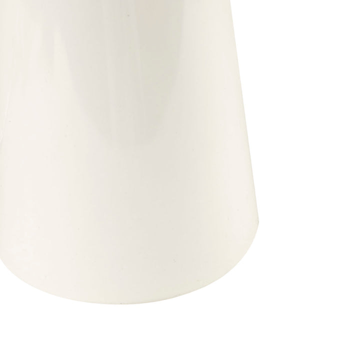 Triangular Ceramic and Wood Table Lamp Cream Brown