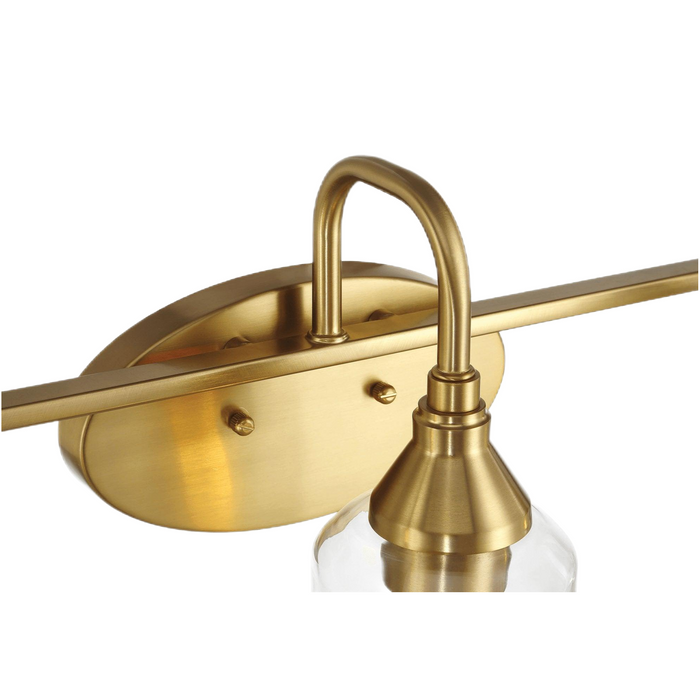 Twilight Brushed Gold Contemporary Vanity Light with Clear Glass Dining Room Lighting Fixtures