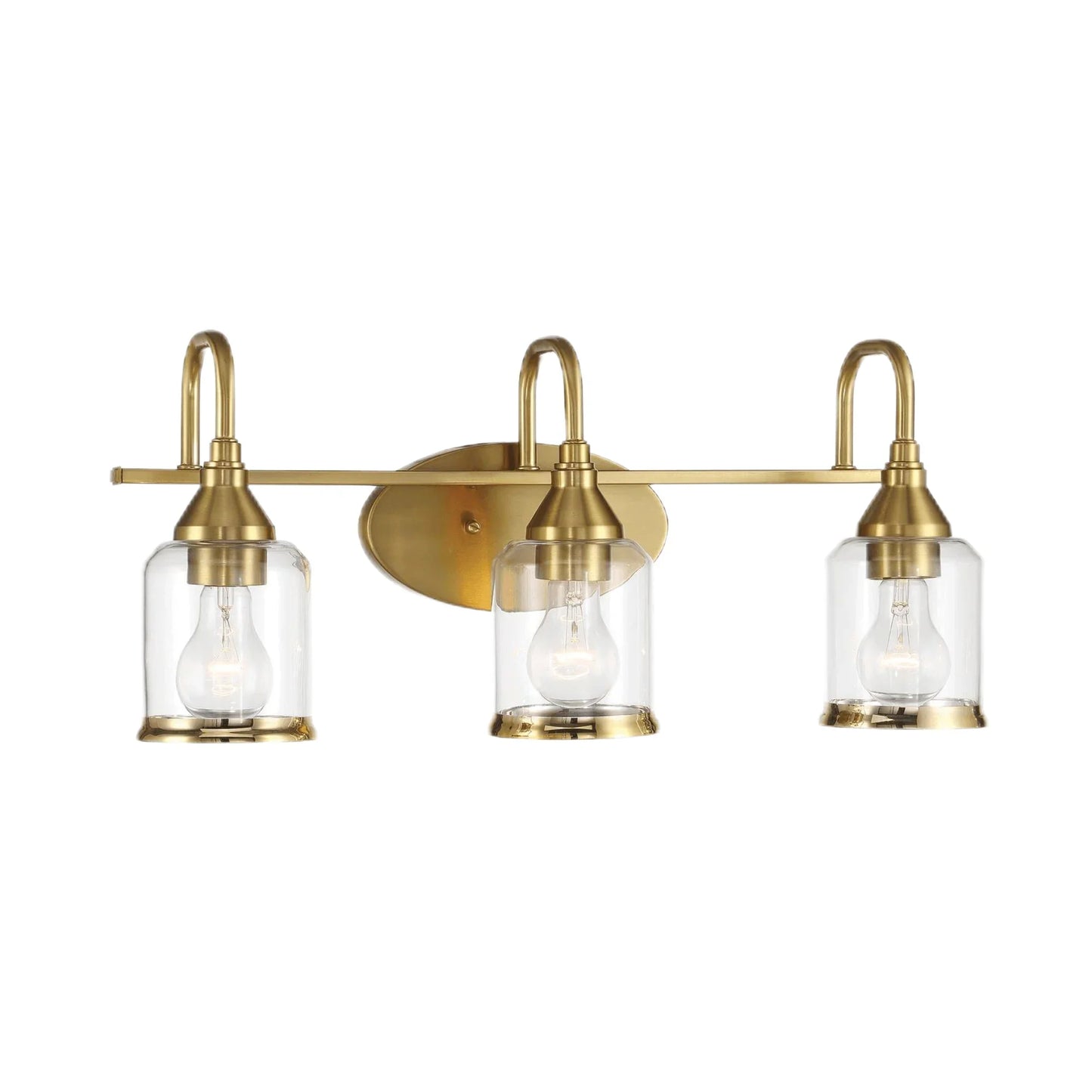 Twilight Brushed Gold Contemporary Vanity Light with Clear Glass Dining Room Lighting Fixtures - okeli lights