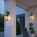 Outdoor Wall Lanterns Black Finish Weatherproof Wall Sconce with Clear Glass Panels Vintage Exterior Light Fixtures 2Pack - okeli lights