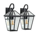 Outdoor Wall Lanterns Black Finish Weatherproof Wall Sconce with Clear Glass Panels Vintage Exterior Light Fixtures 2Pack - okeli lights