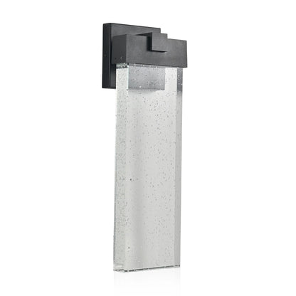 Modern Outdoor Wall Light Fixture Weatherproof LED Wall Sconce with Bubble Crystal Up and Down Lighting - okeli lights