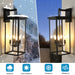 Outdoor Wall Lanterns Black Metal Frame Clear Glass Weatherproof Wall Sconces 4 E12 Bulb Socket - okeli lights
