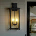 Outdoor Wall Lanterns Black Metal Frame Clear Glass Weatherproof Wall Sconces 4 E12 Bulb Socket - okeli lights