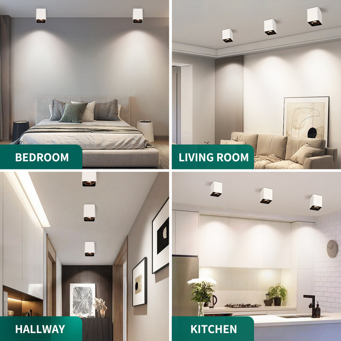 Modern LED Dimmable Ceiling Light Fixtures 20W 1300LM 2700K-6000K Cuboidal 3pack