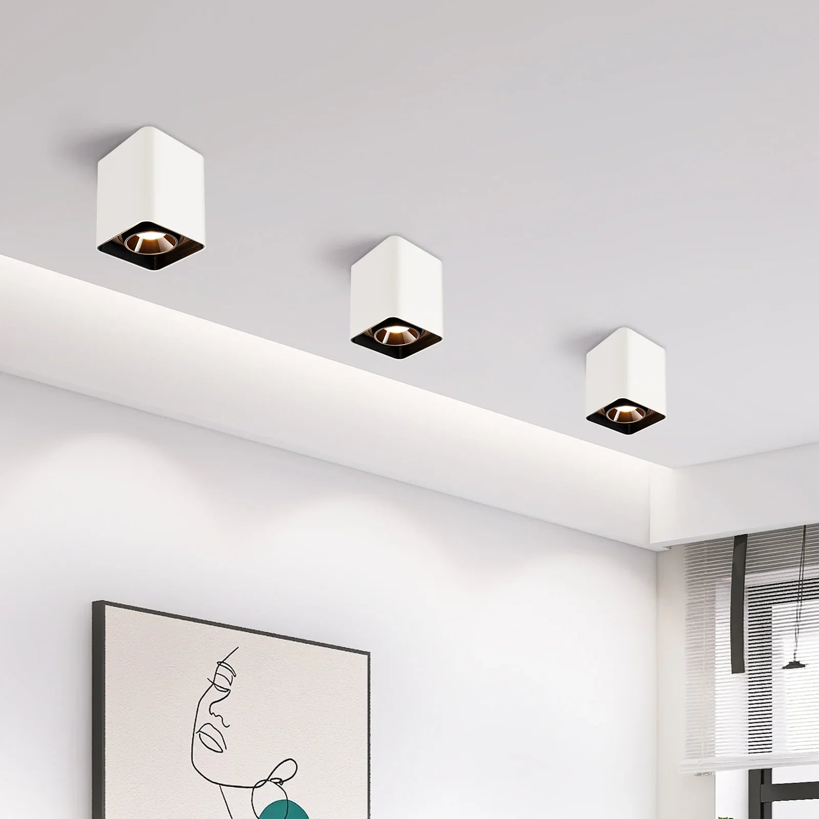 Modern LED Dimmable Ceiling Light Fixtures 20W 1300LM 2700K-6000K Cuboidal 3-pack - okeli lights