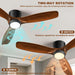 Ceiling Fan with Light Remote Control Reversible Noiseless DC Motor Low Profile - okeli lights