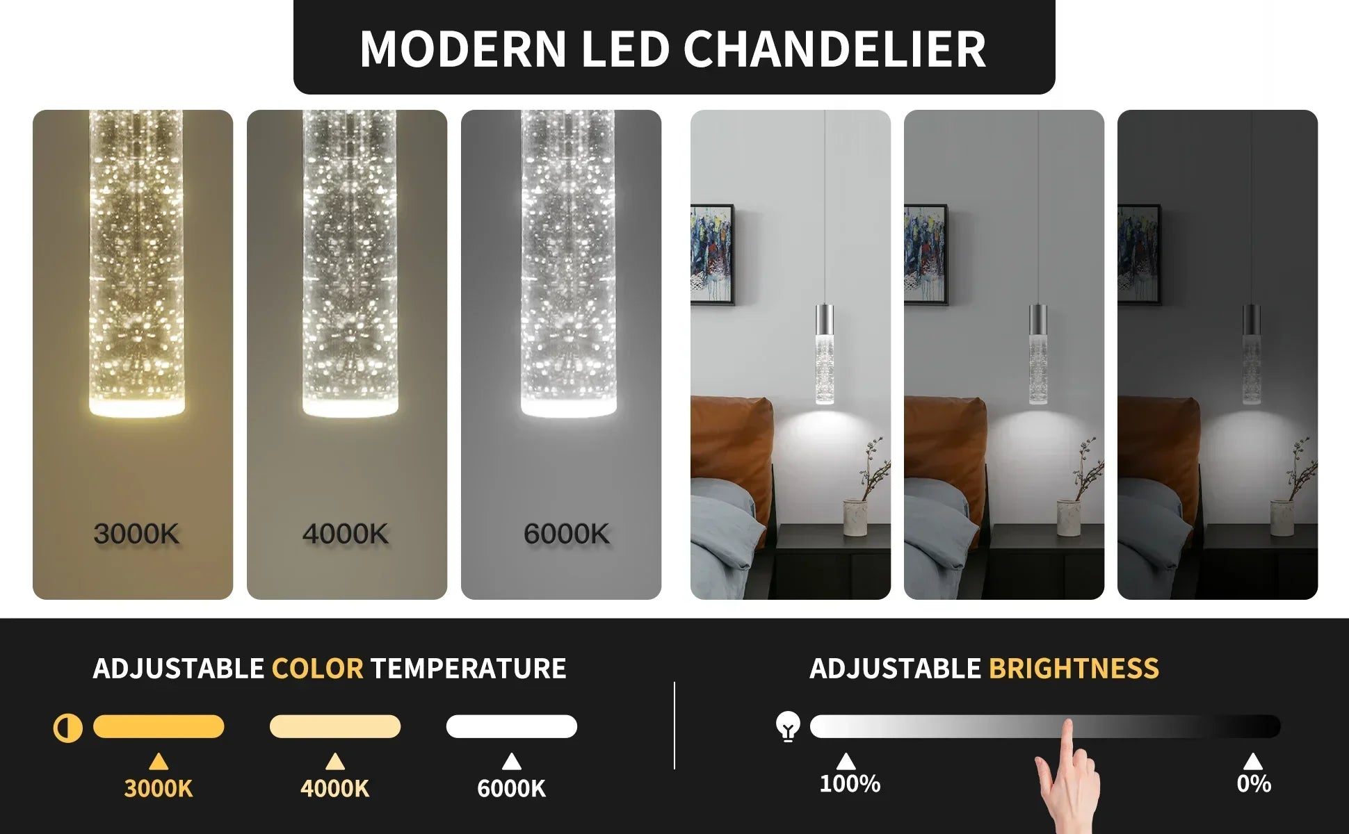 Modern Pendant Lights 3-Color Bubble Crystal Island Light 3-Pack - okeli lights