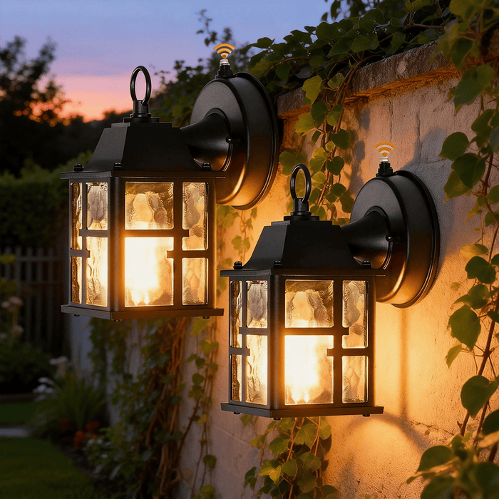 Outdoor Wall Lights 2-Pack 8.5inch Dusk to Dawn Porch Fixtures Wall Mounted