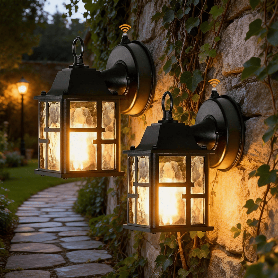 Outdoor Wall Lights 2-Pack 8.5inch Dusk to Dawn Porch Fixtures Wall Mounted