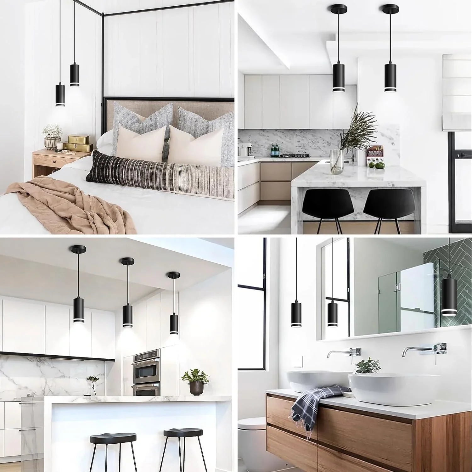 OKELI Mini Modern Pendant Light Black 3-Lights Fixtures - okeli lights