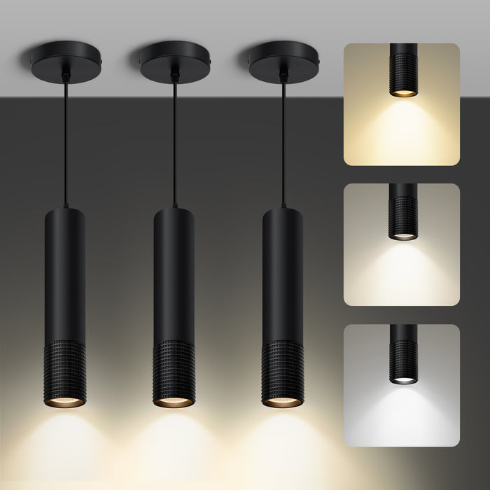 LED Pendant Light Black and Glod Fixtures for Kitchen Island and Bar 3-Color 2700K-6000K ETL