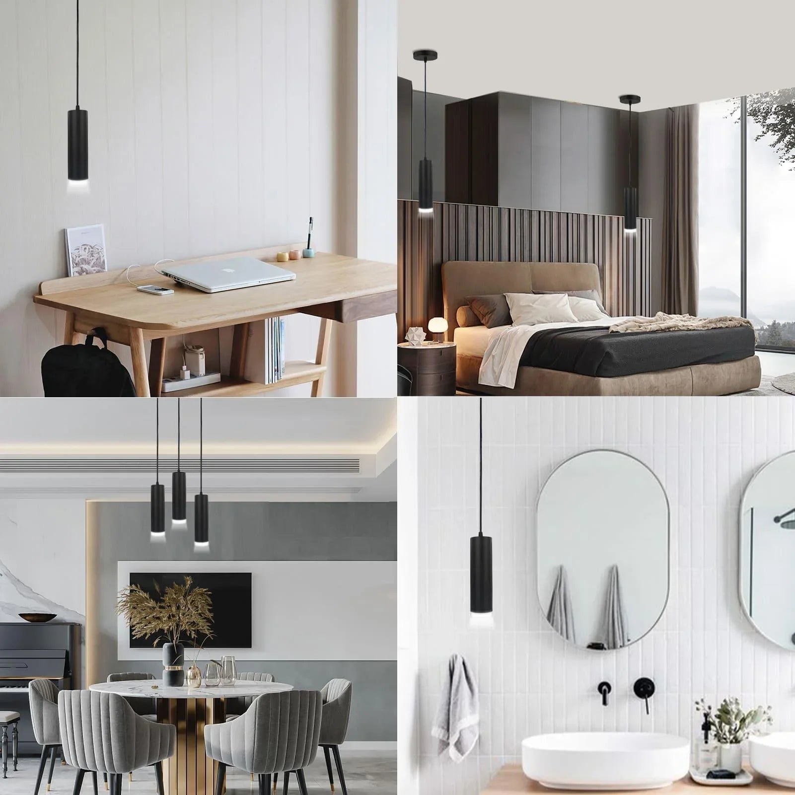 OKELI Pendant Lights Kitchen Island Modern Black Pendent Light Fixture 3-Pack - okeli lights