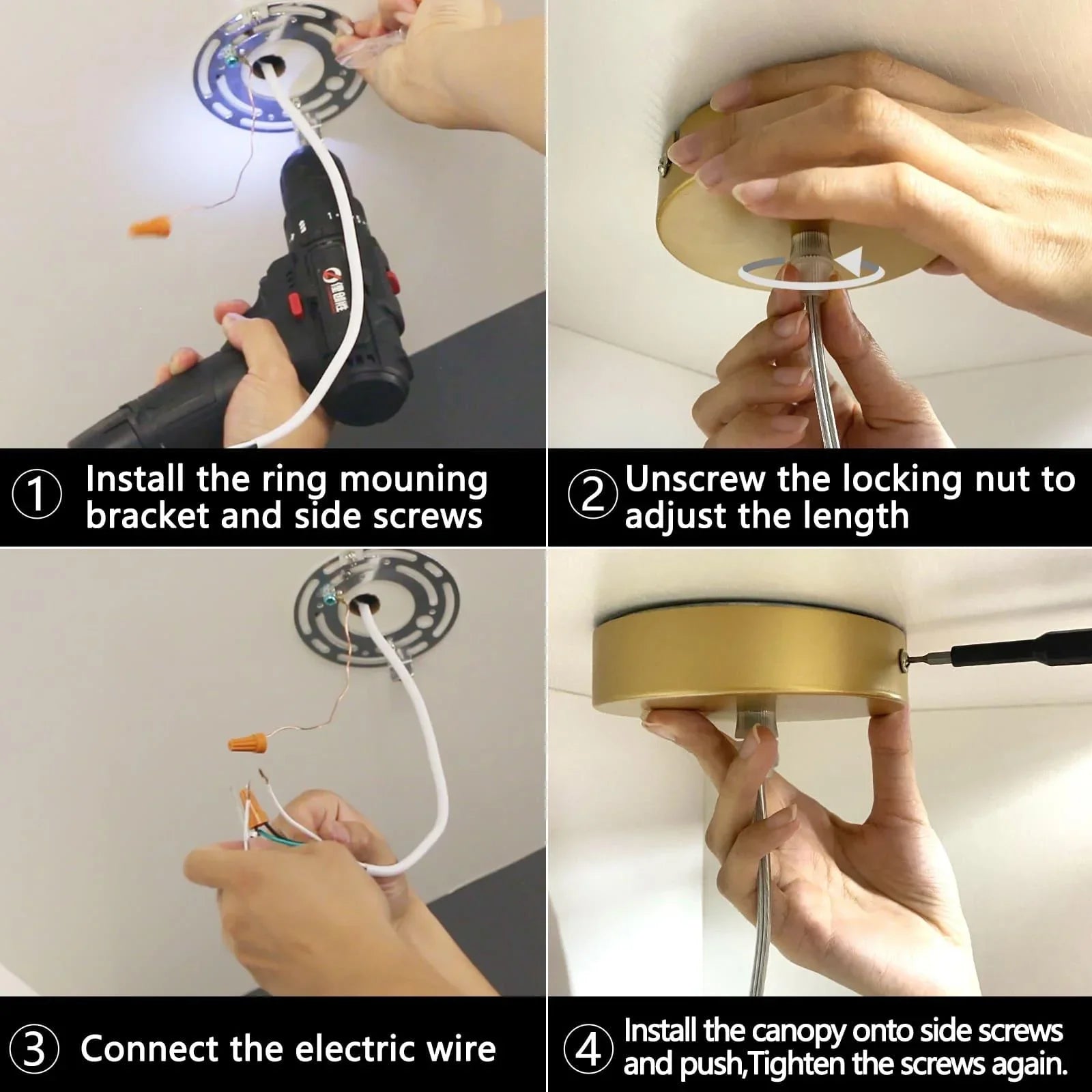 OKELI Gold LED Pendant Lights Modern Mini Kitchen Island Lights Adjustable Focus 1-Pack - okeli lights