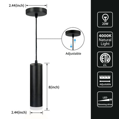 OKELI Black Pendant Lights Kitchen Island,Modern Unique Adjustable Focus, 1 Pack - okeli lights