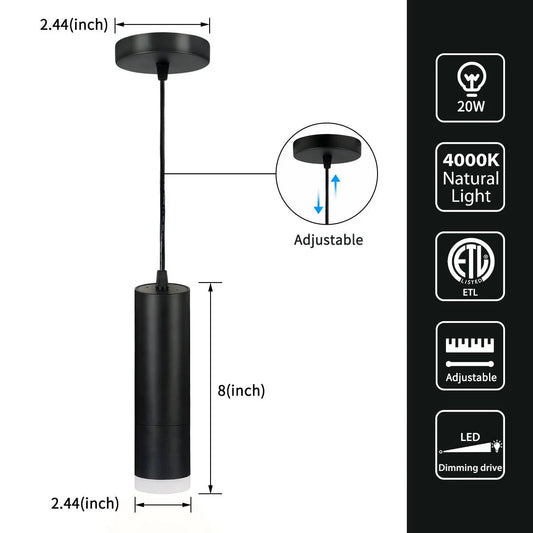 OKELI Black Pendant Lights Kitchen Island,Modern Unique Adjustable Focus, 1 Pack - okeli lights